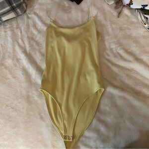 Forever 21 Yellow Button Tank Top Bodysuit